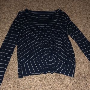 Navy blue and white stripped long sleeve